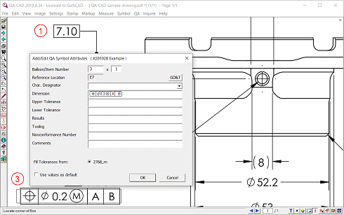 初回製品検査(FAI)ソフトQA-CADの操作画面